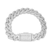14mm Cuban Solitaire Moissanite Bracelet